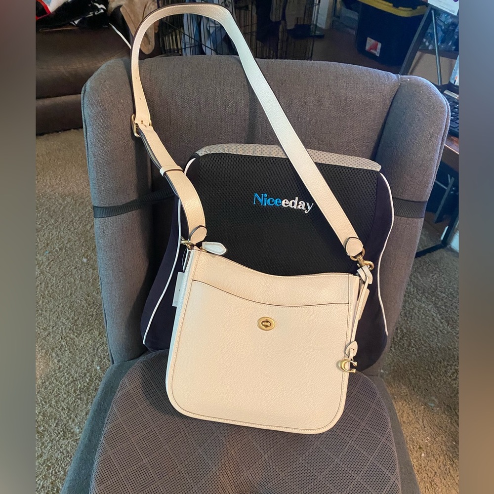 COACH Chaise Leather Crossbody in Chalk.